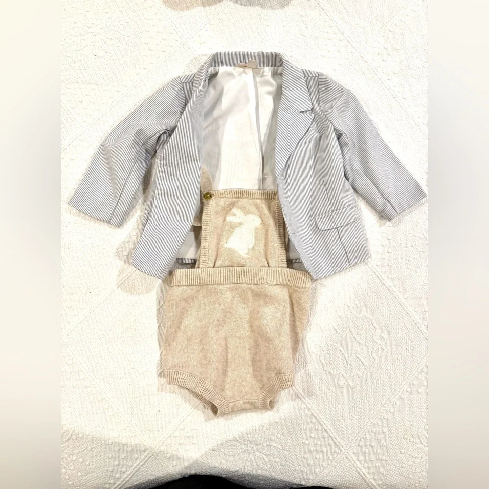 Baby Boy outfit 6- 9 months Miniclasix Blazer and bunny outfit